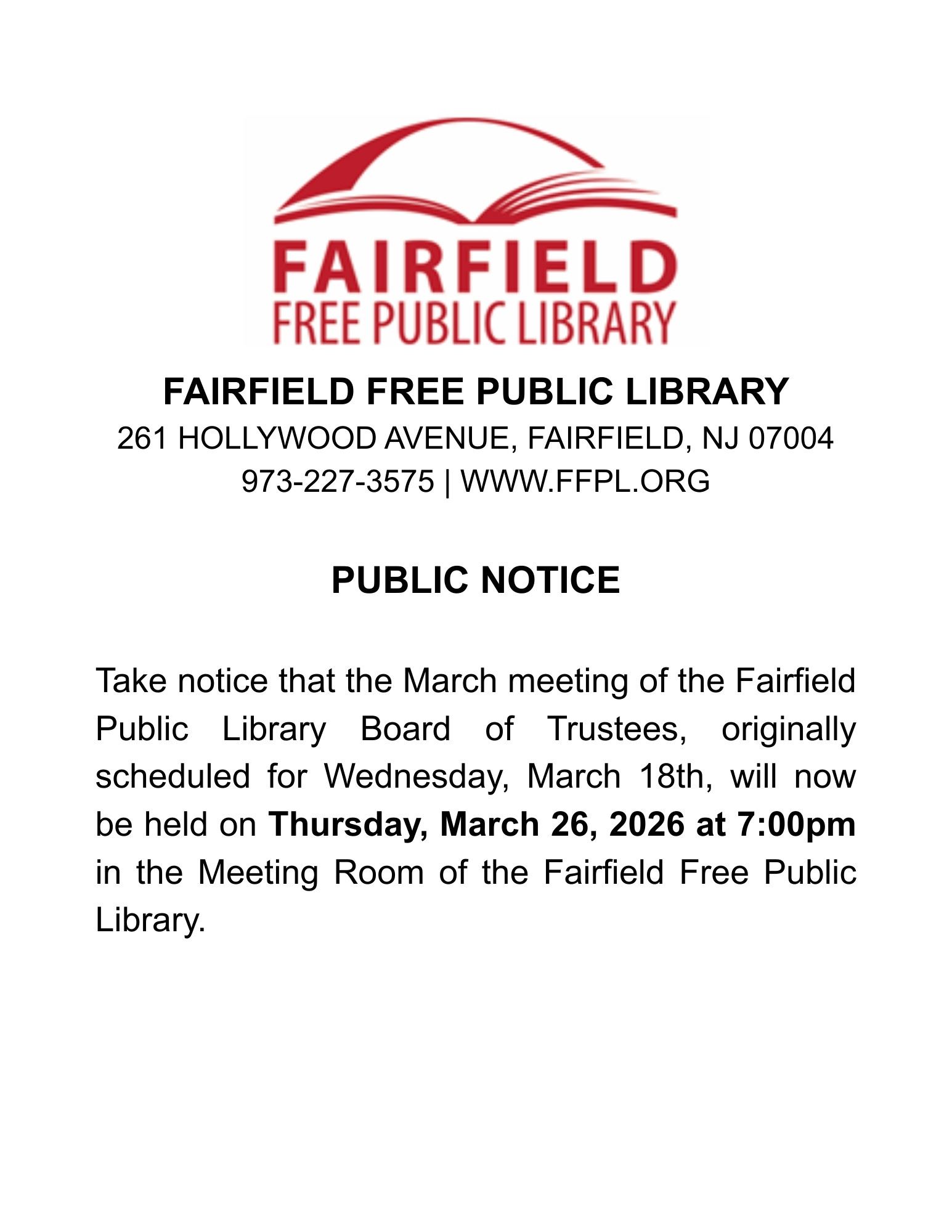 PUBLIC NOTICE March 2026